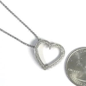 STERLING SILVER OPEN HEART PENDANT NECKLACE